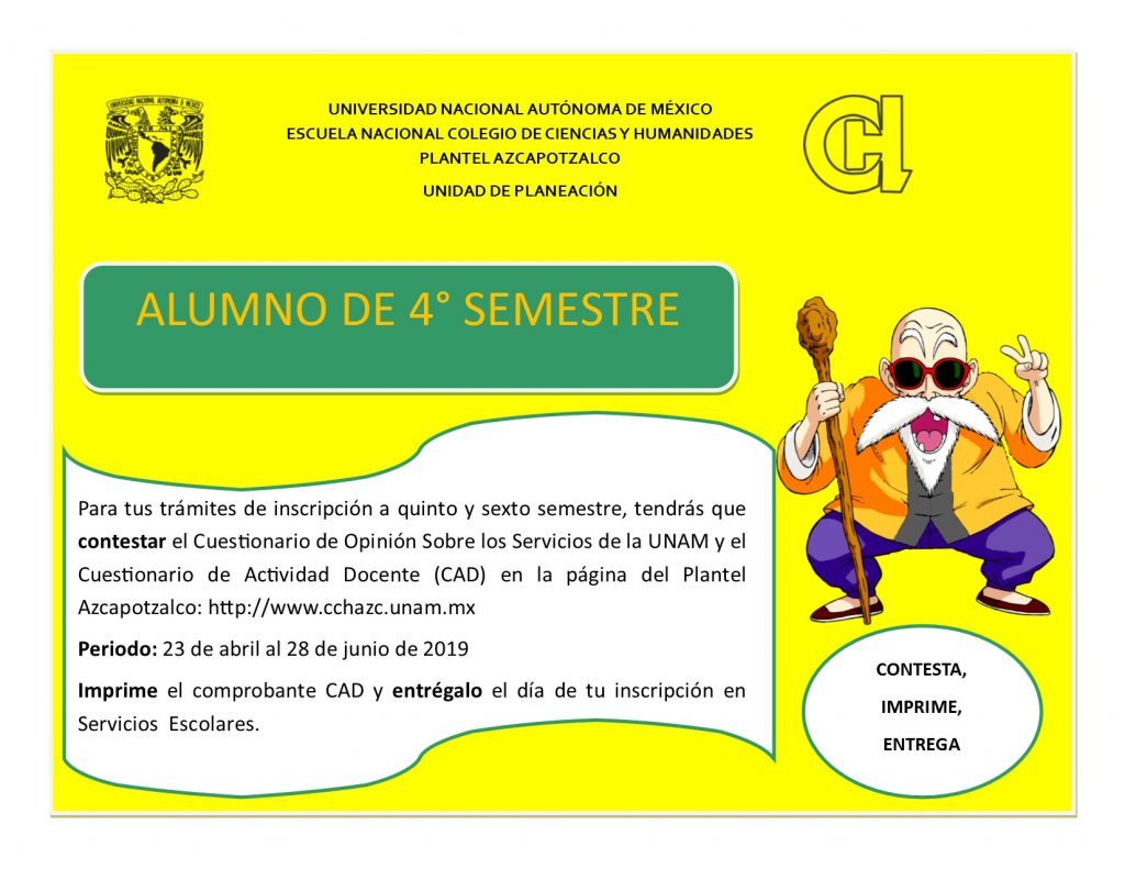 Cuestionario de Actividad Docente CAD Cuarto Semestre